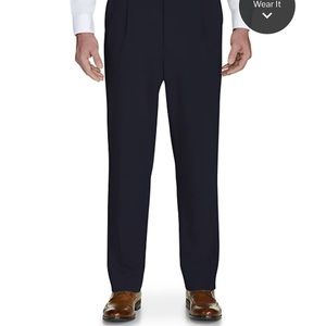 DXL Mens cuffed dress pants size 50 x 30, navy blue, NWT